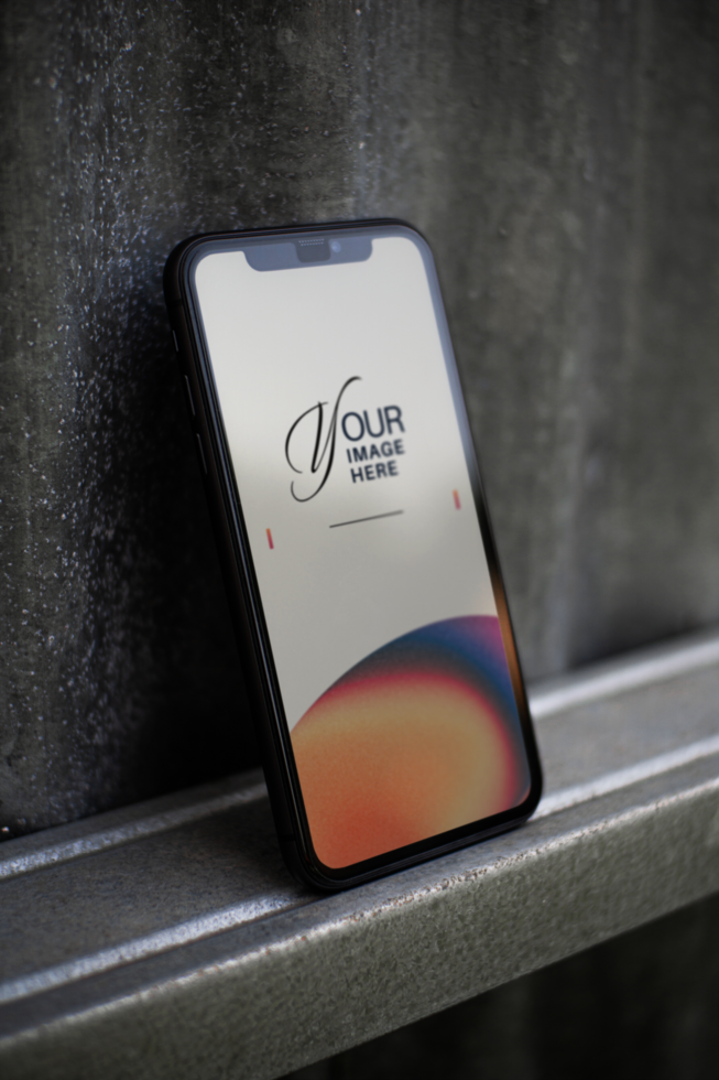 Outdoor smartphone with display screen editable mockup psd