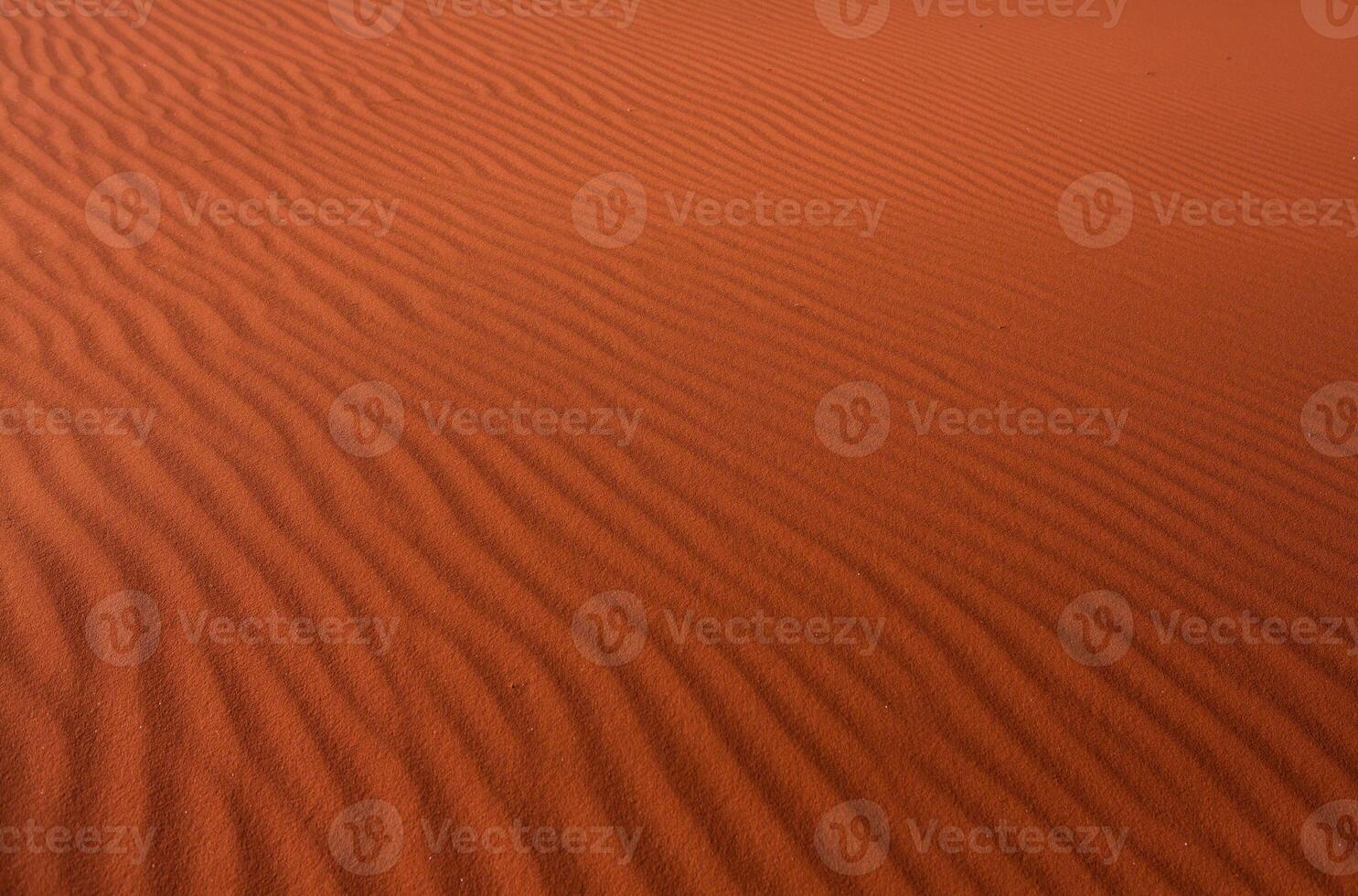 Wadi Rum Desert in Jordan. On the Sunset. Panorama of beautiful sand pattern on the dune. Desert landscape in Jordan. photo