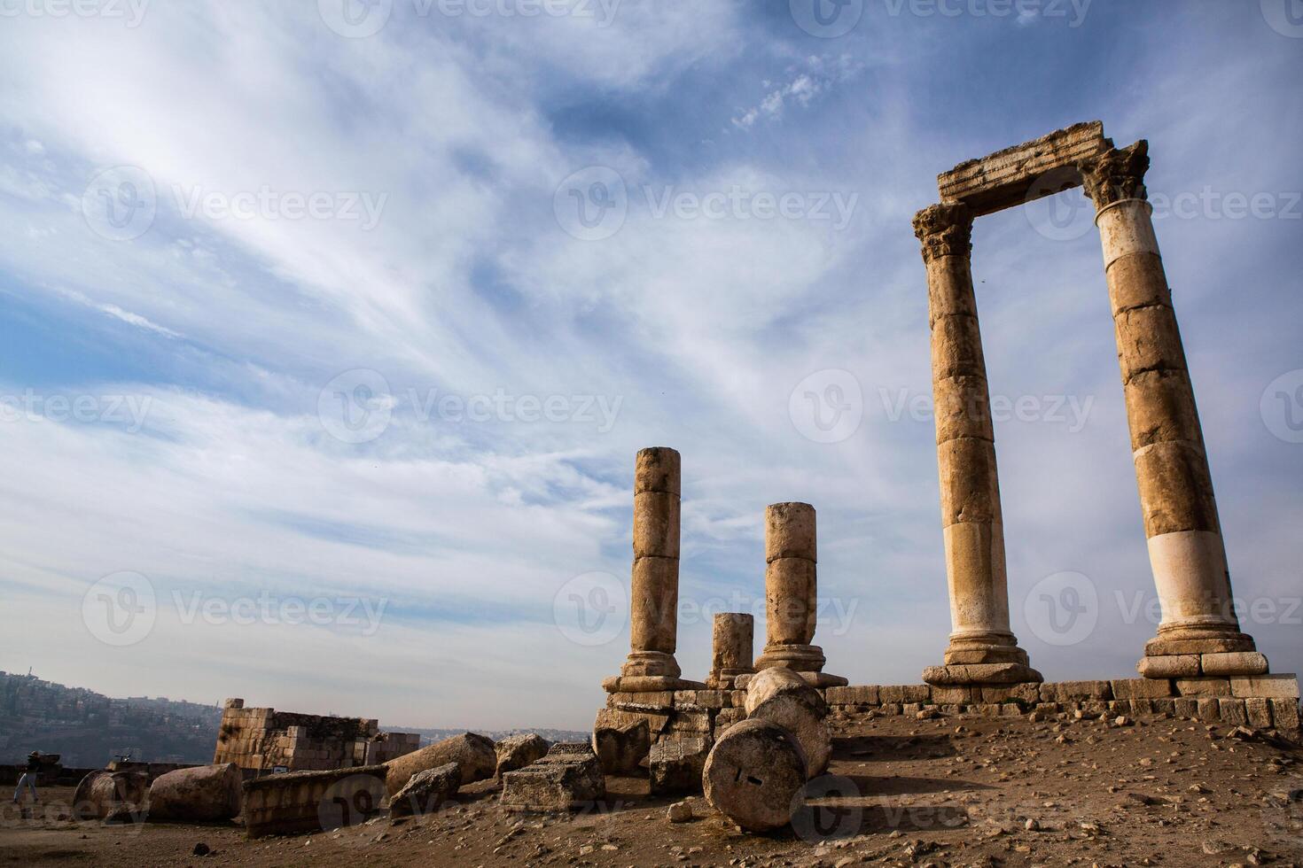 Aerial view of Amman city the capital of Jordan. City scape of Amman. photo