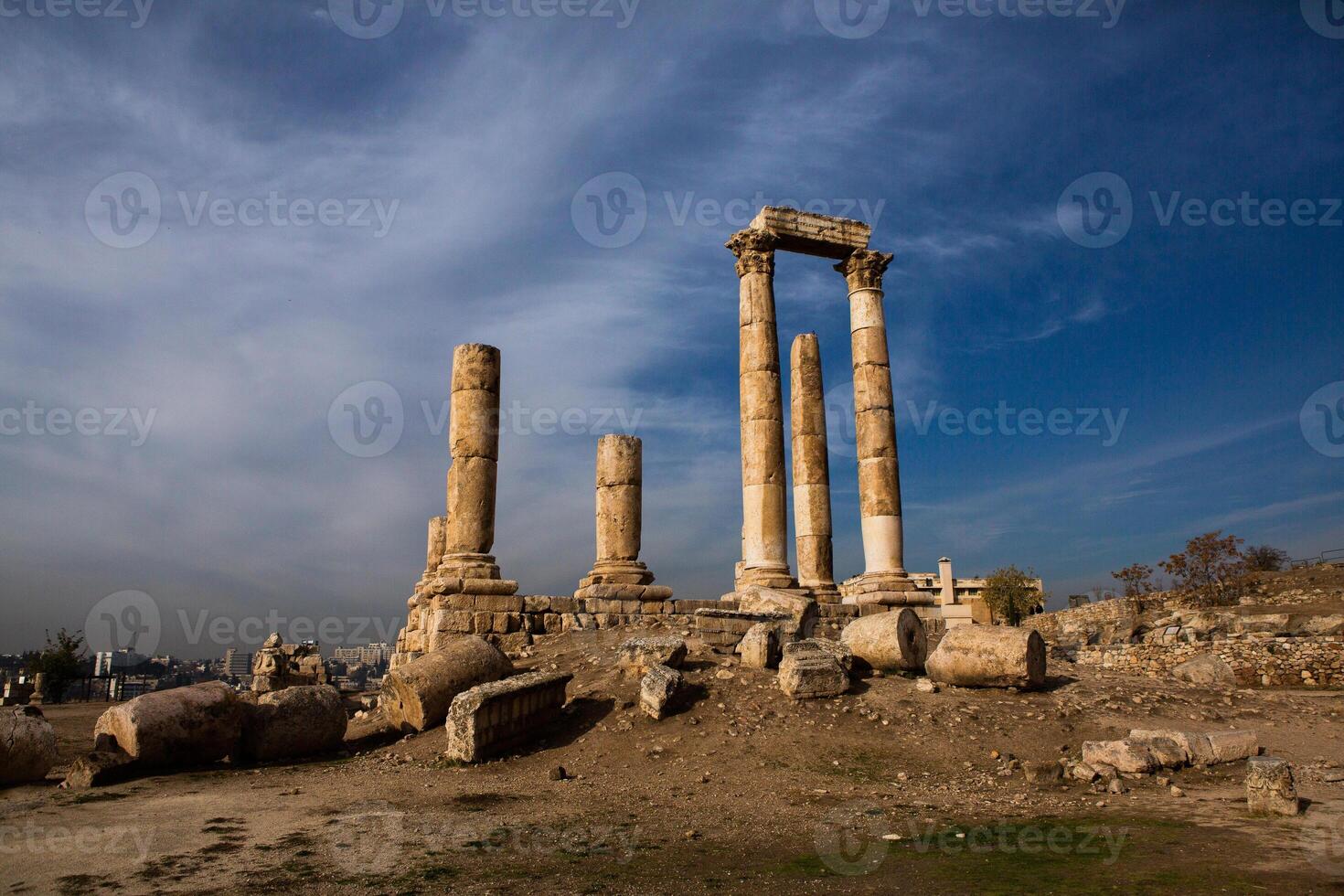 Aerial view of Amman city the capital of Jordan. City scape of Amman. photo