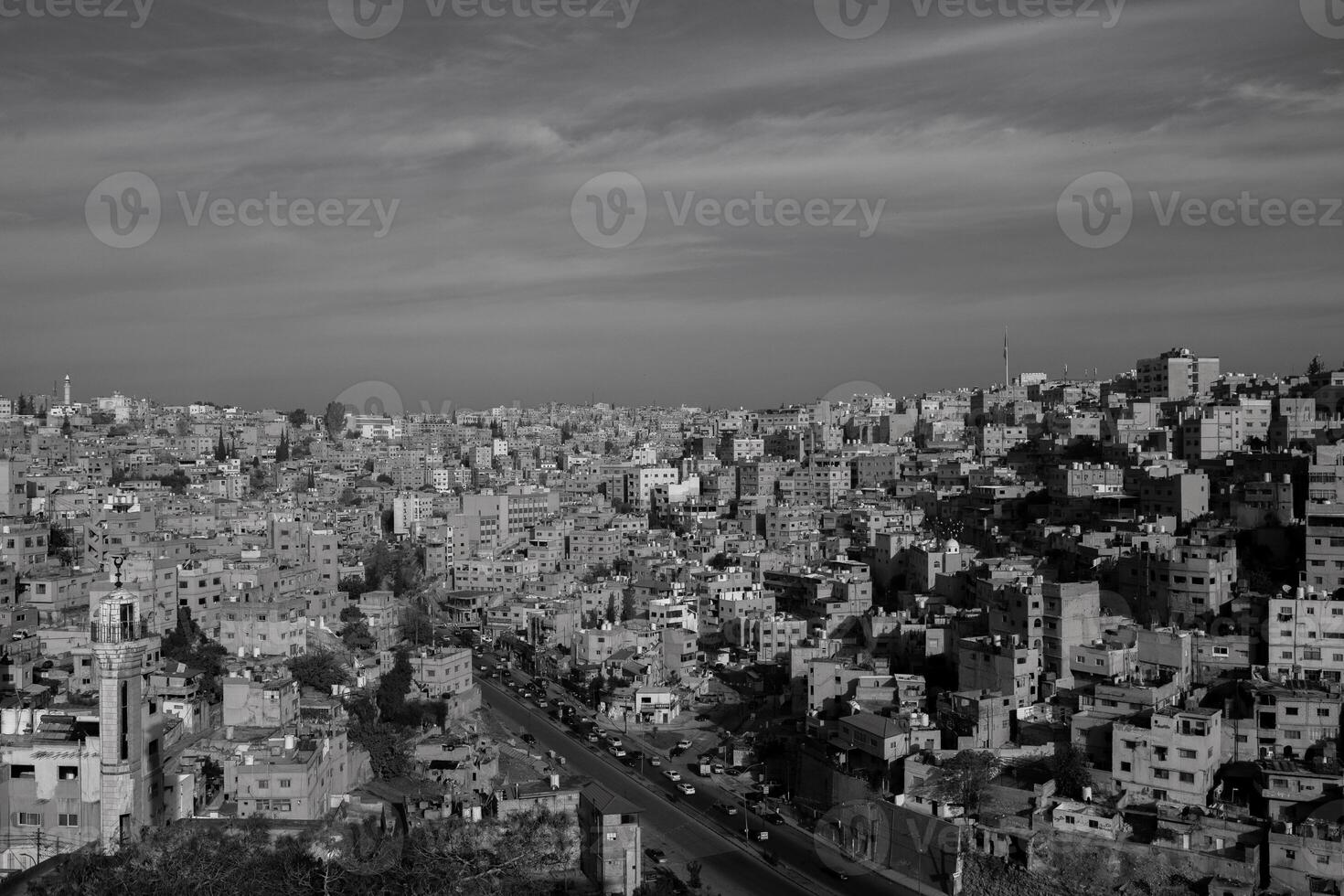 Aerial view of Amman city the capital of Jordan. City scape of Amman. photo