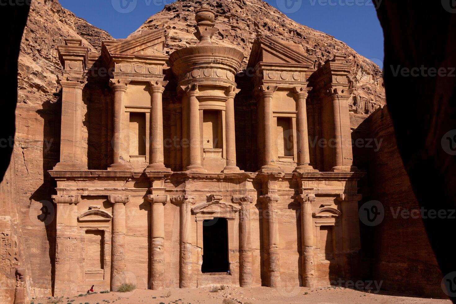 Beauty of rocks and ancient architecture in Petra, Jordan. Ancient temple in Petra, Jordan. photo