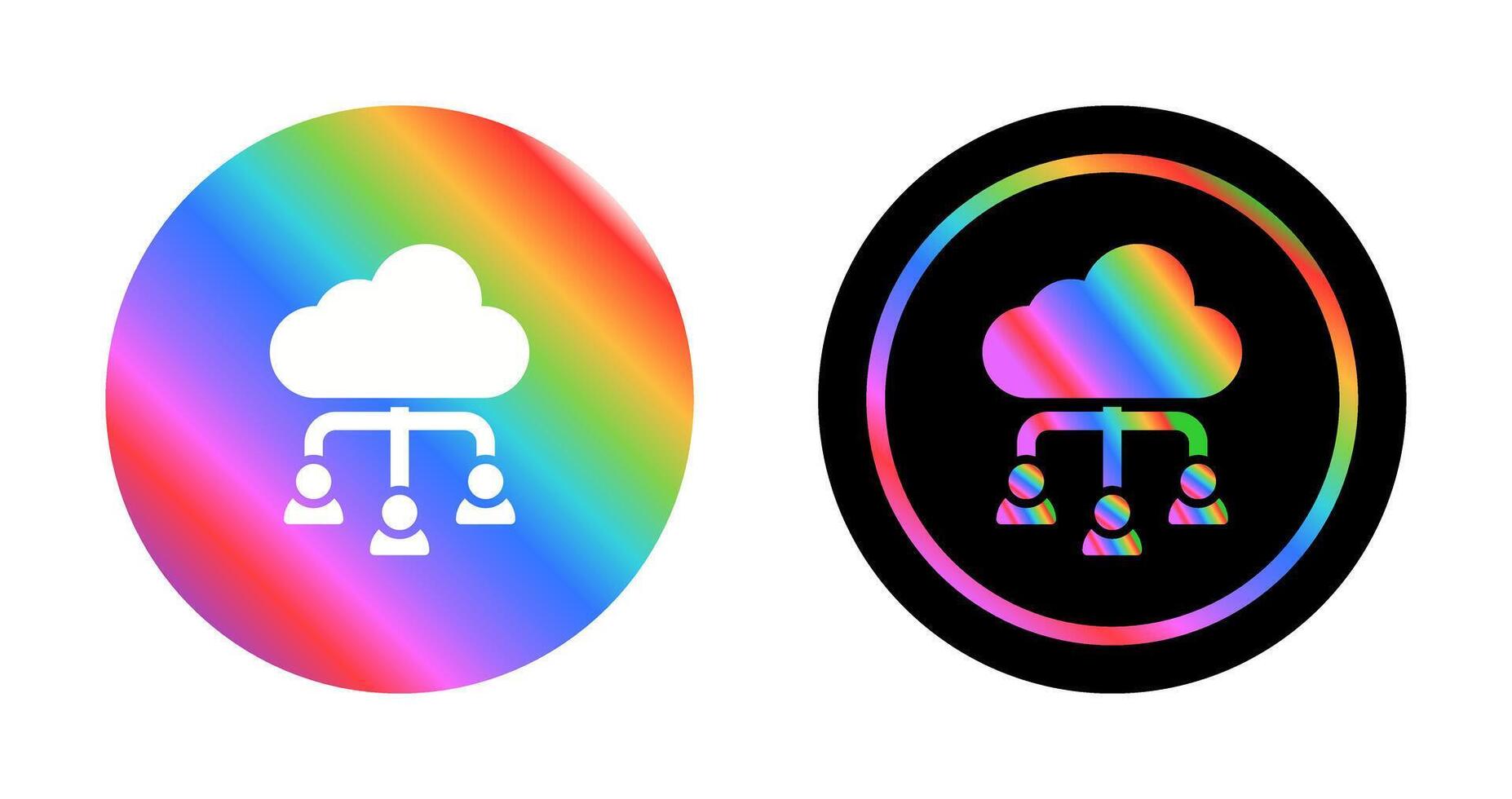 nube colaboración vector icono