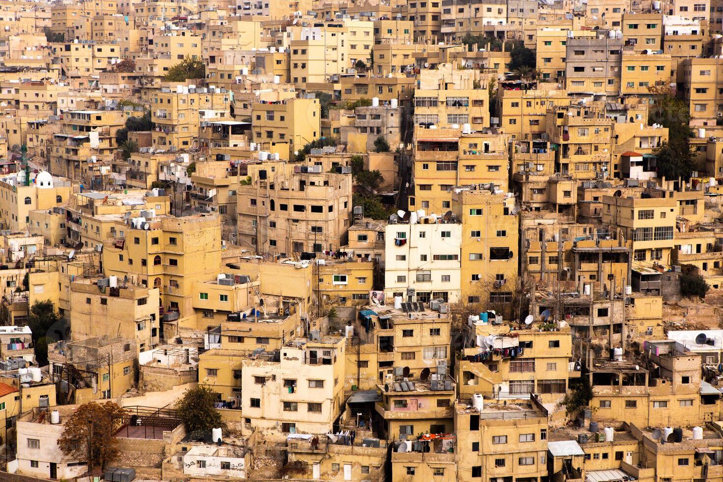 Aerial view of Amman city the capital of Jordan. City scape of Amman. photo