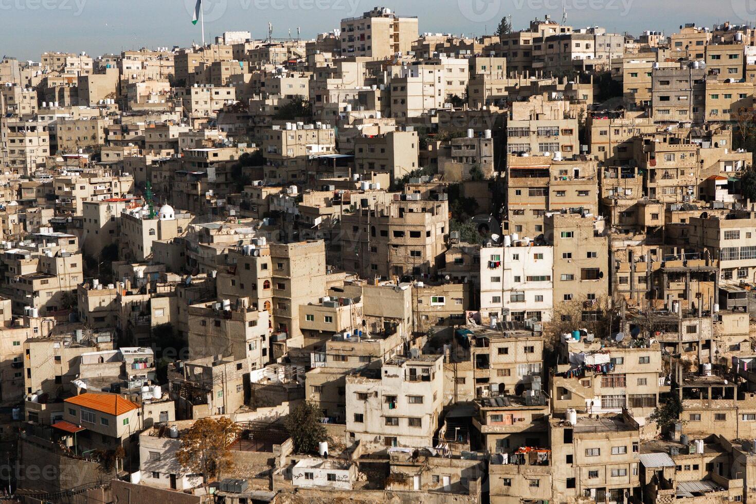 Aerial view of Amman city the capital of Jordan. City scape of Amman. photo