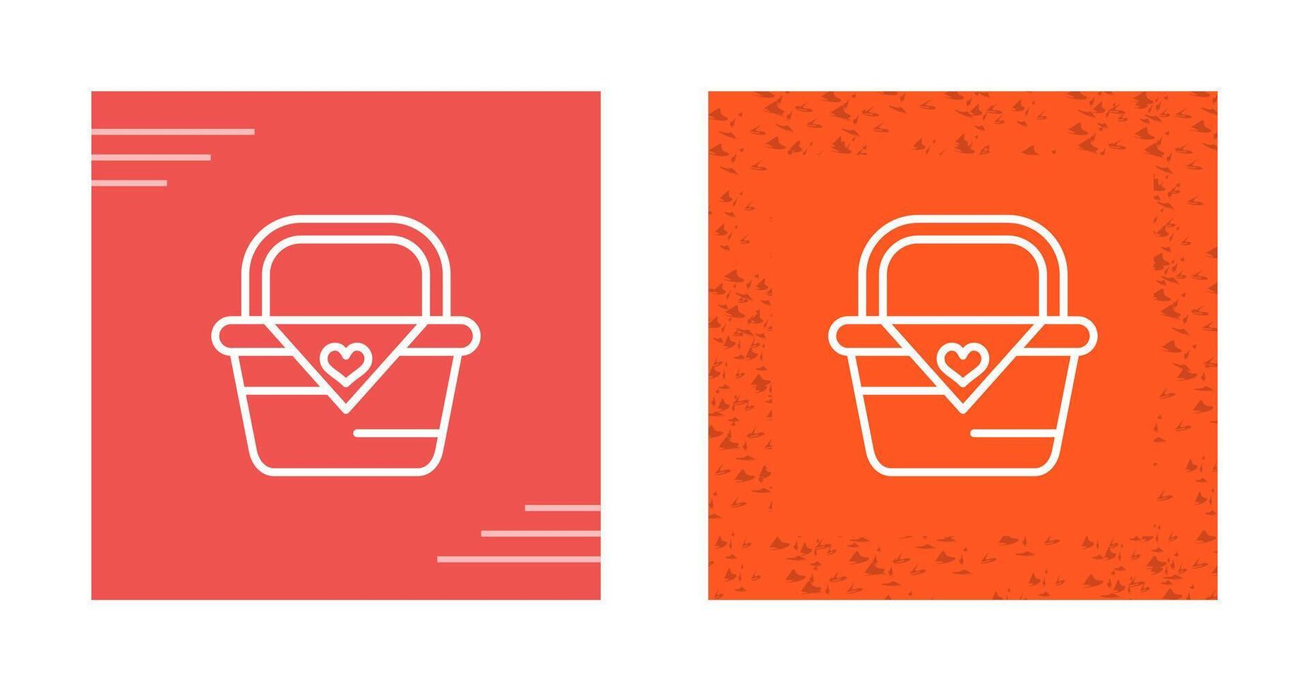 Romantic picnic basket Vector Icon