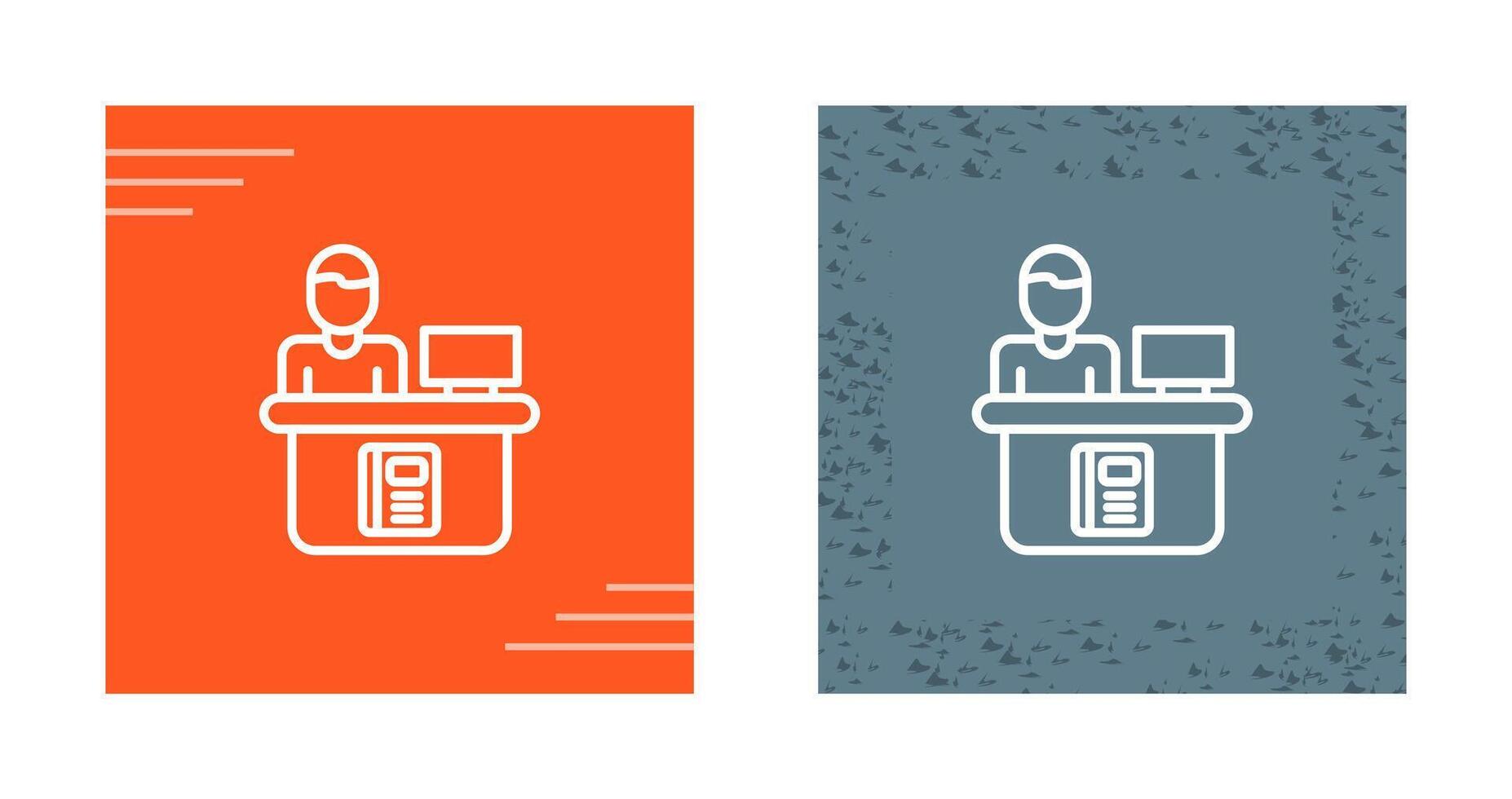 Library Reference Desk Vector Icon