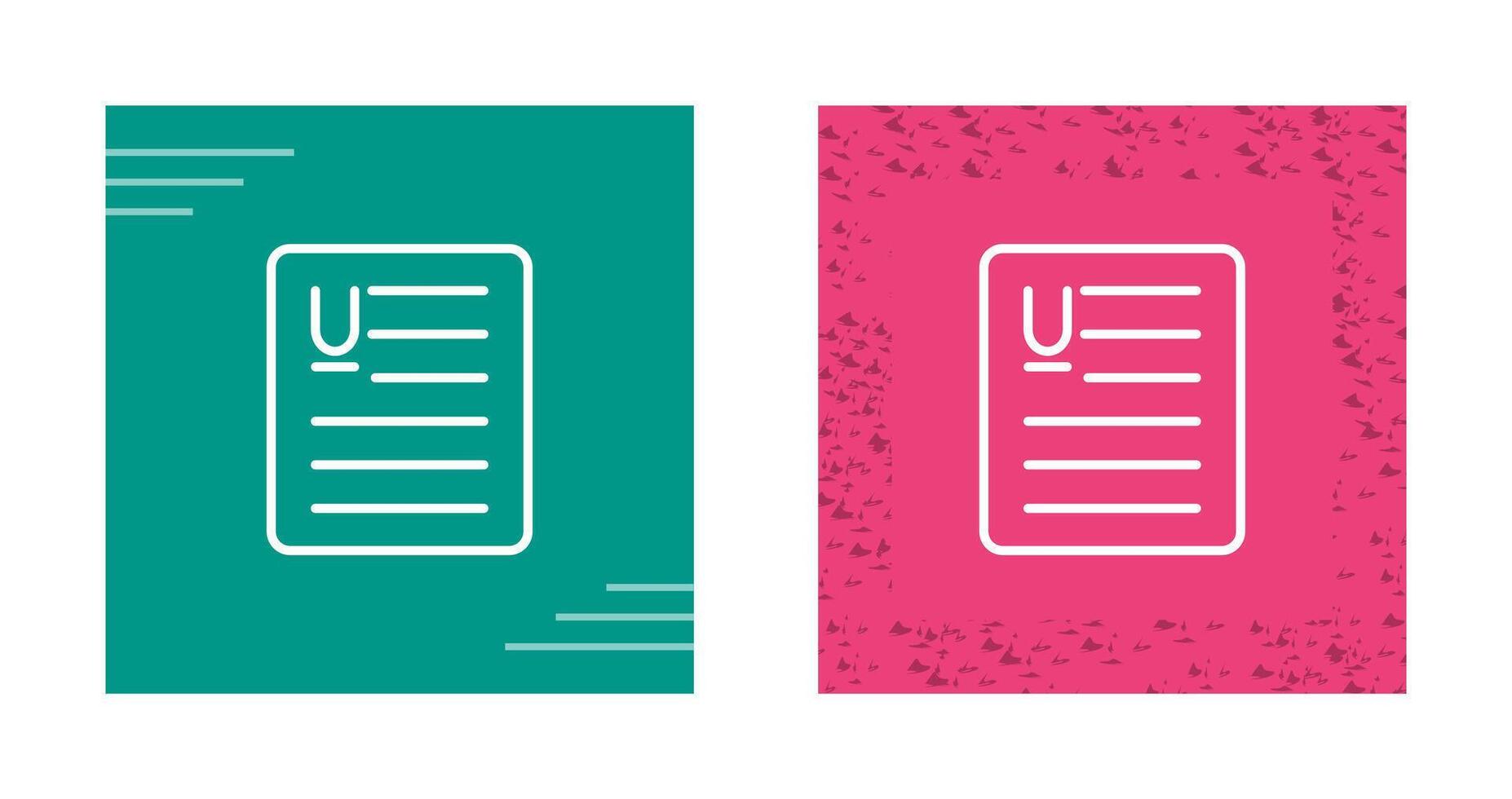 Document Underline Vector Icon