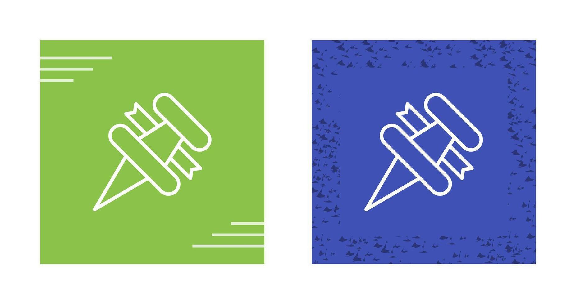 Thumbtack with ribbon Vector Icon