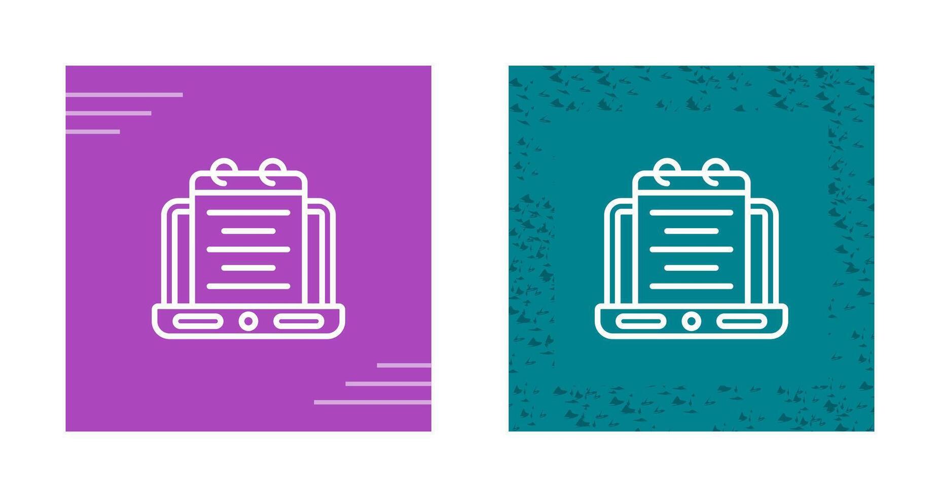 Laptop with notepad Vector Icon