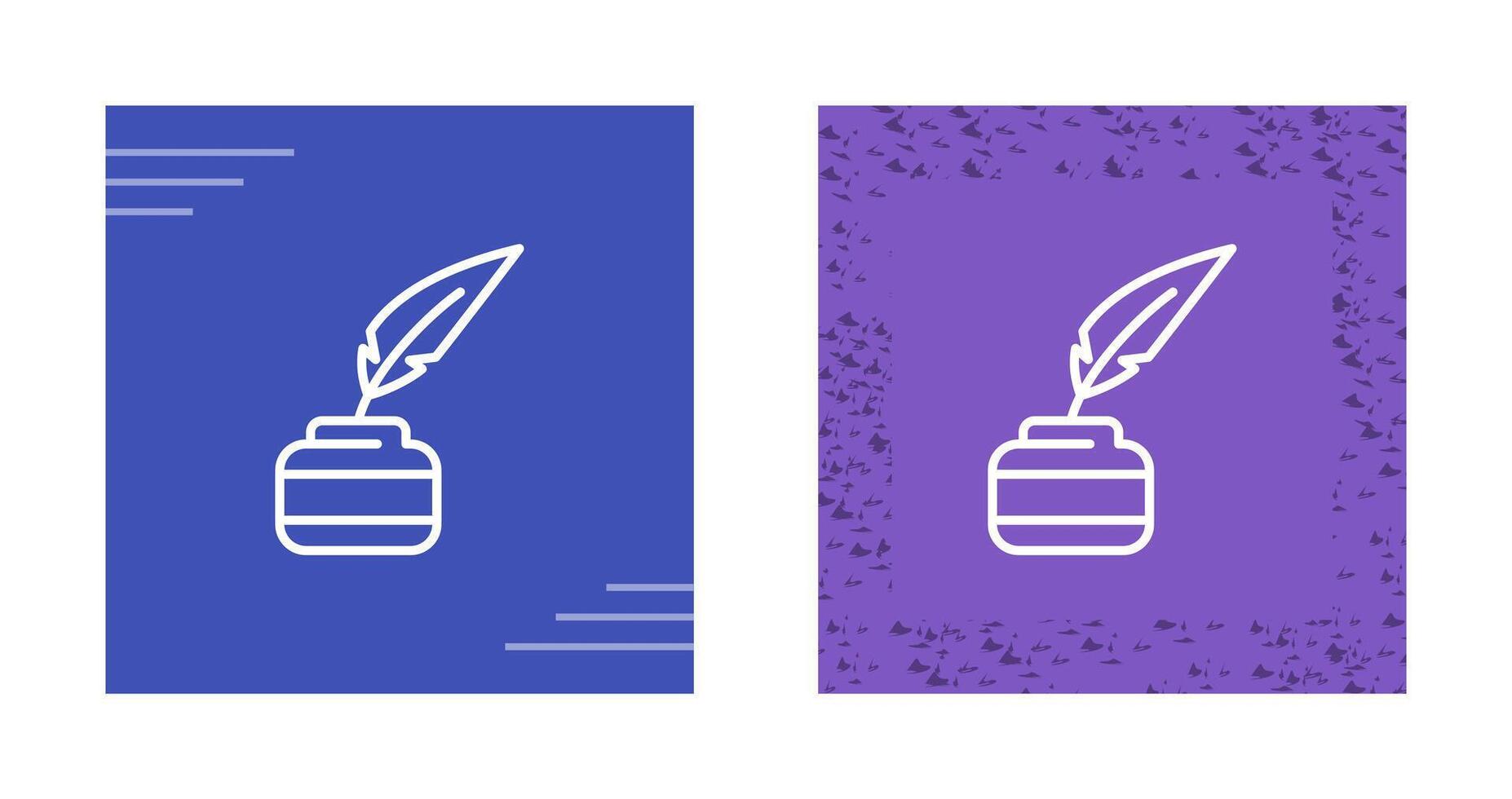 Quill pen with inkwell Vector Icon