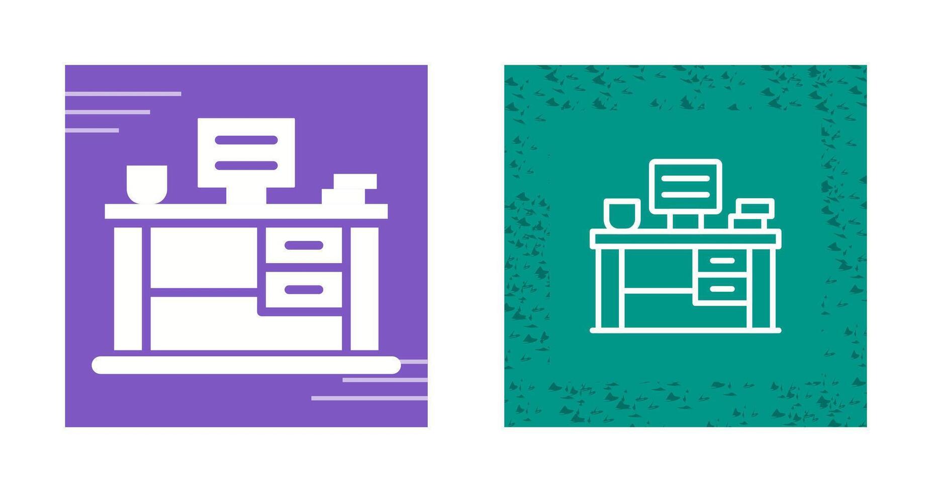 Office Desk Vector Icon