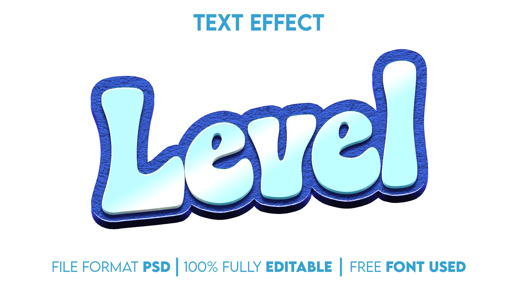 level editable text effect psd
