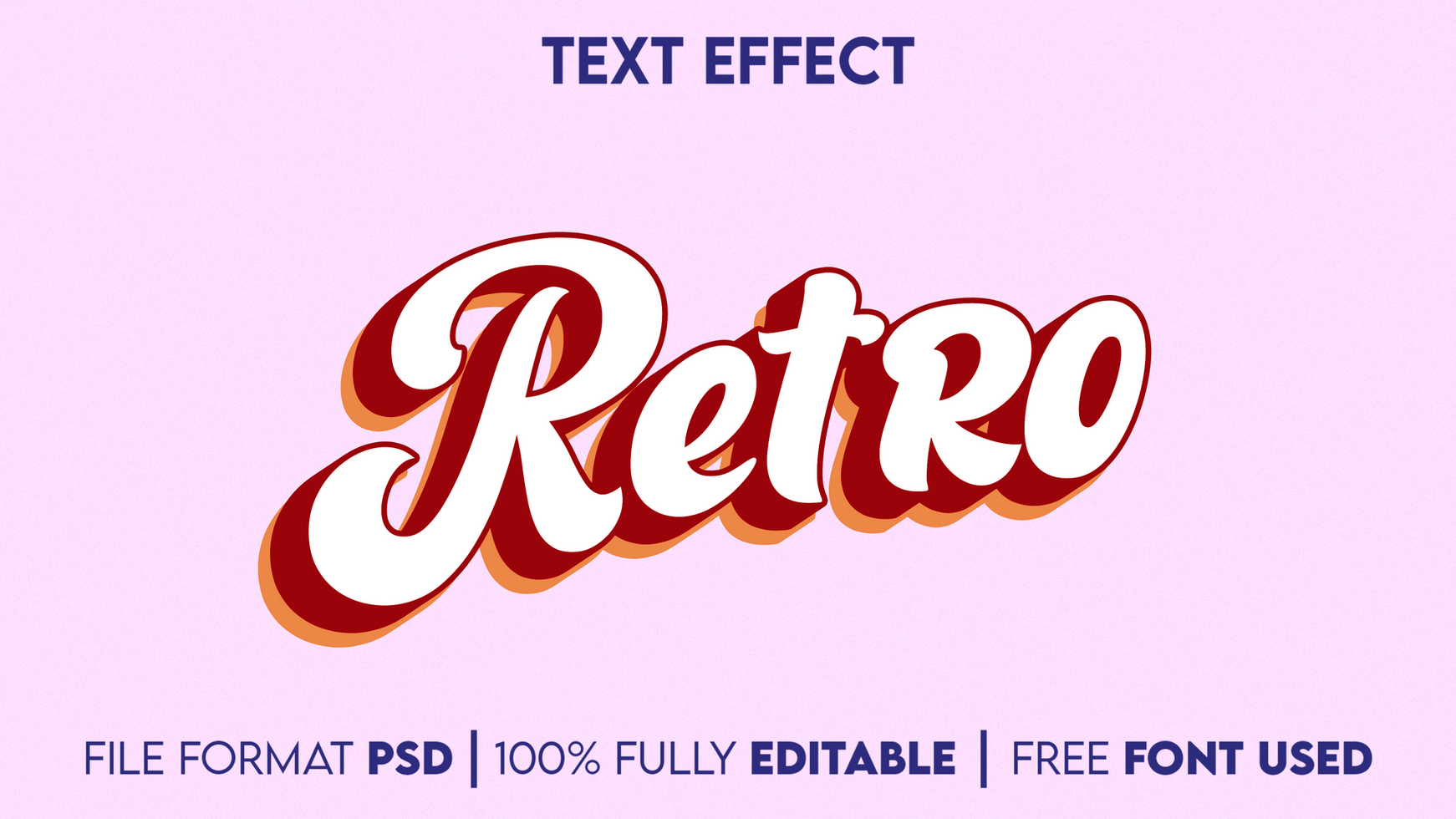 retro editable text effect psd