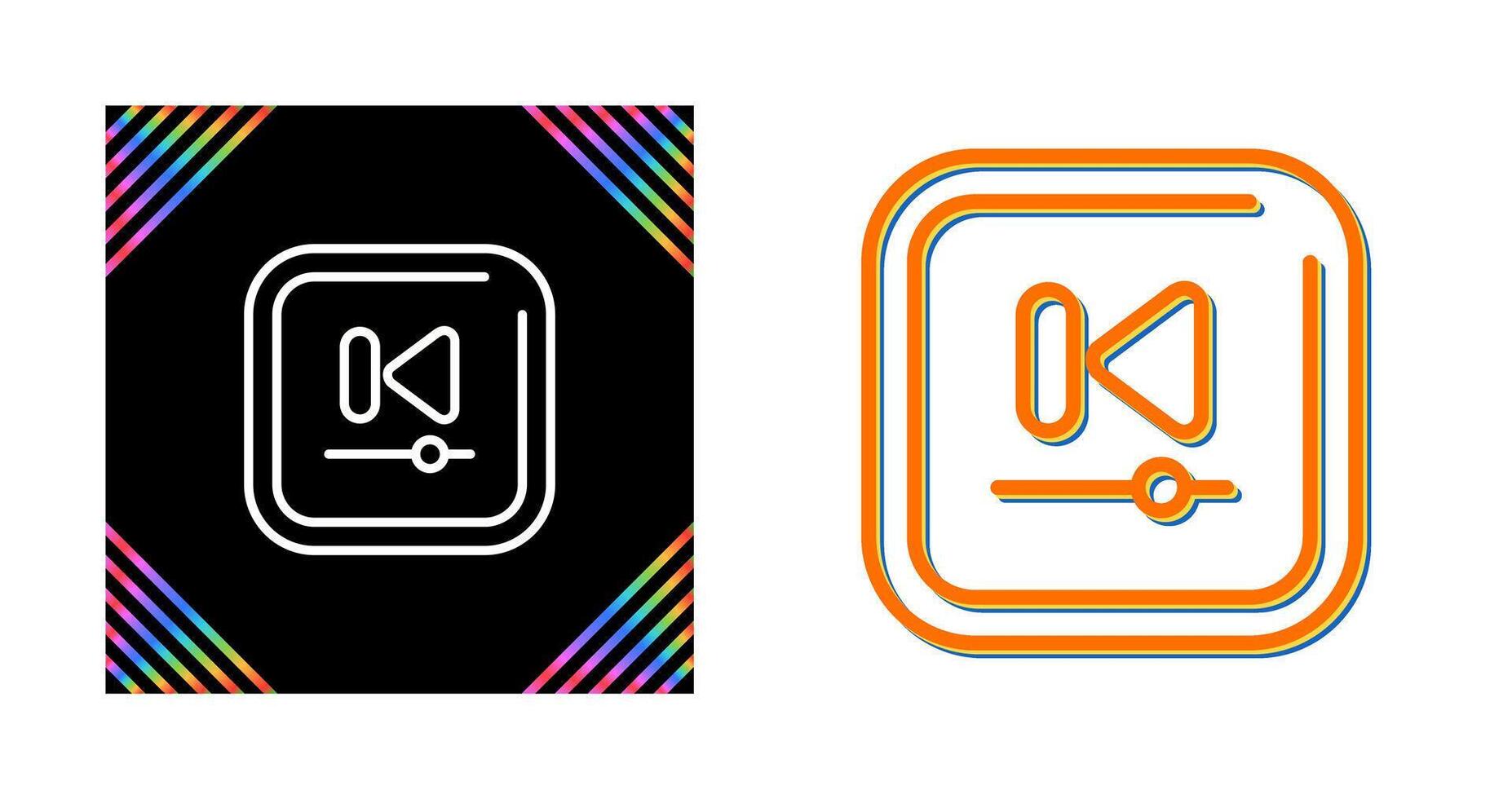Video Previous Track Square Vector Icon