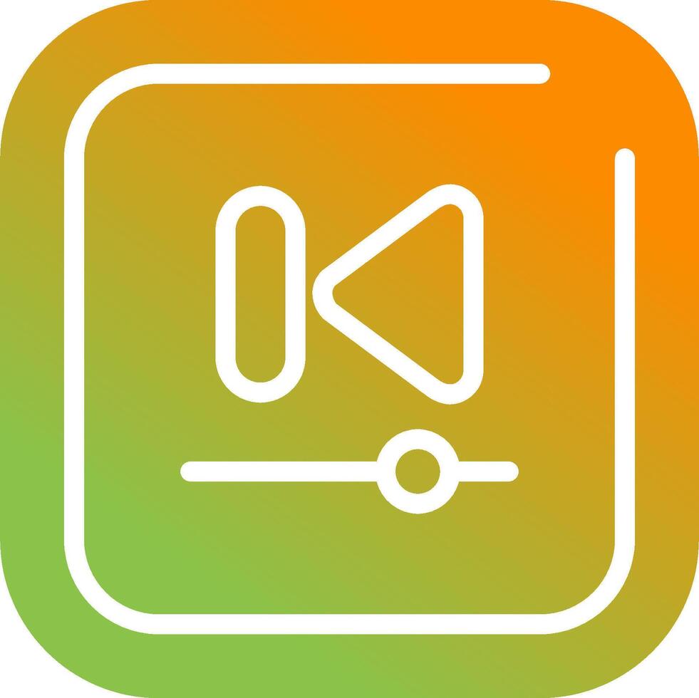 Video Previous Track Square Vector Icon