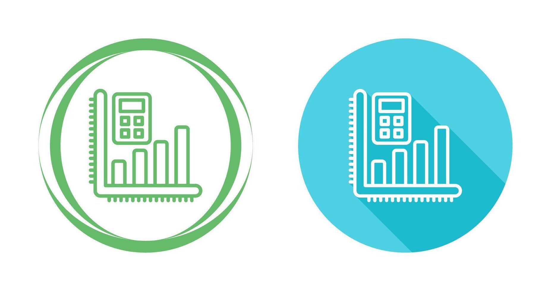 calculadora con grafico vector icono