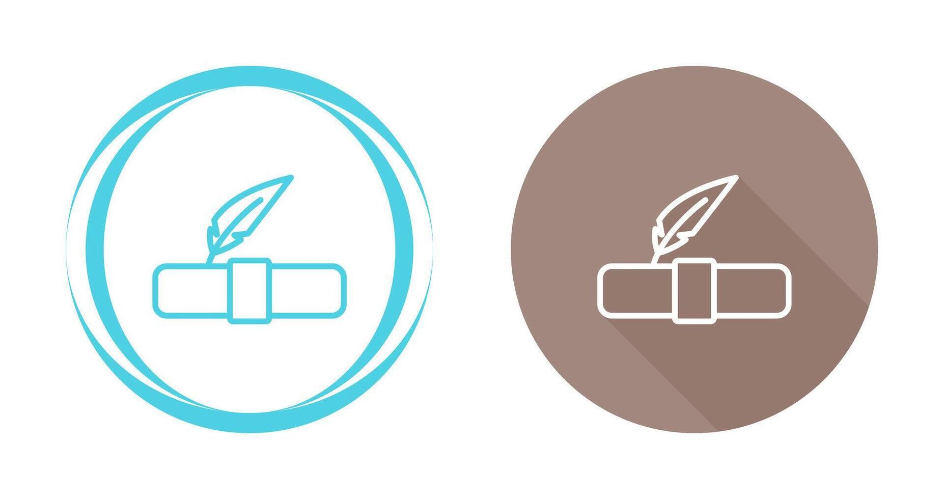 Quill pen with scroll Vector Icon