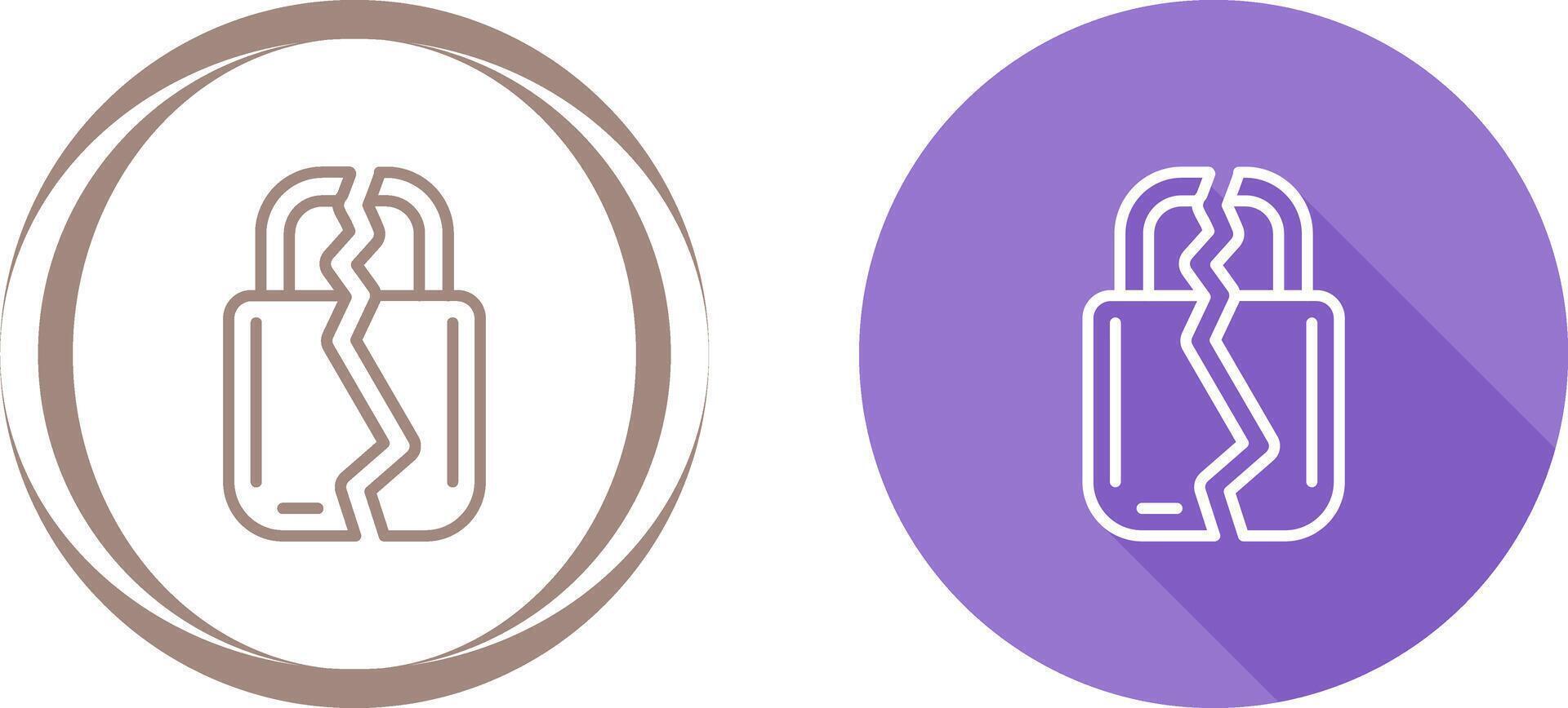 Brocken Padlock Vector Icon