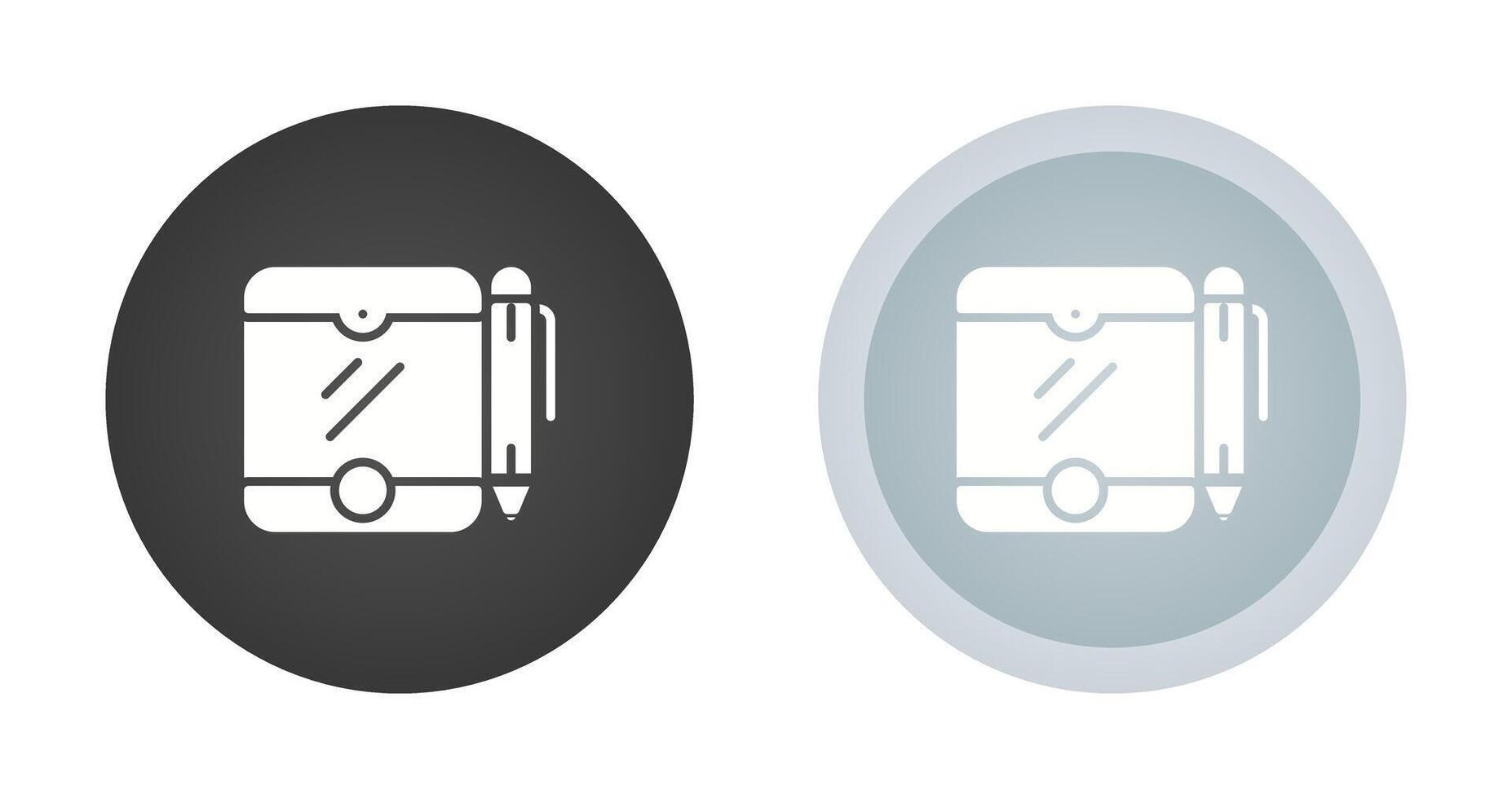 Tablet with pen Vector Icon