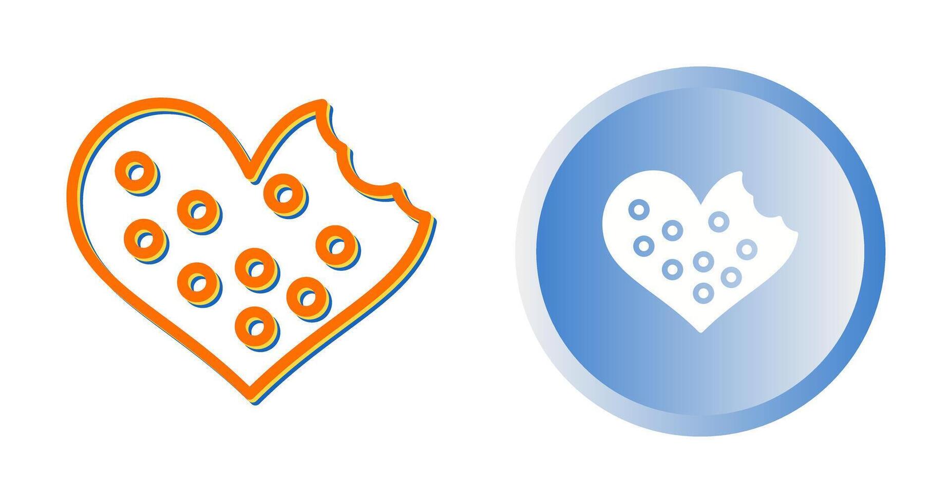Heart shaped cookies Vector Icon