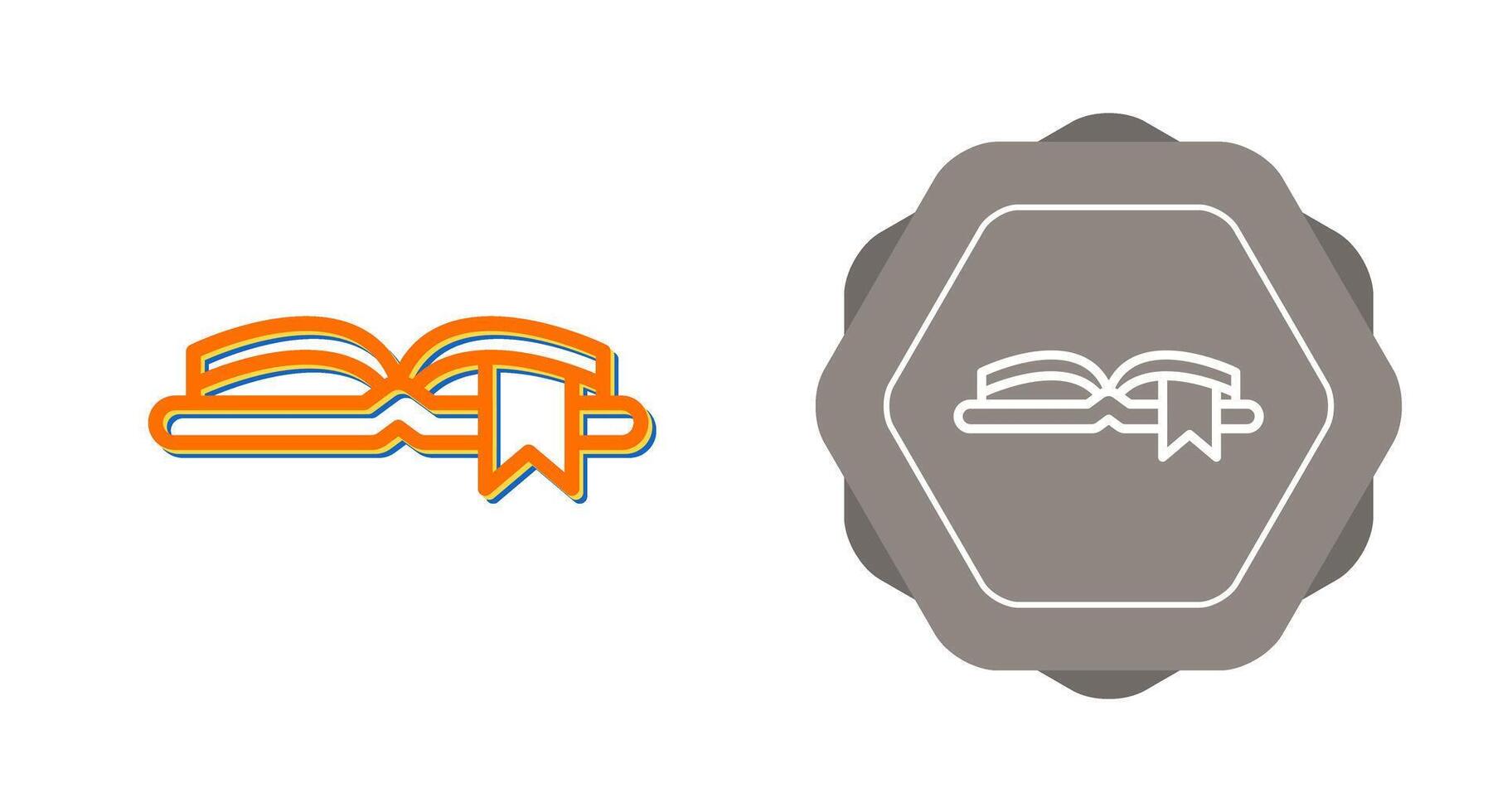 Open Book with Bookmark Vector Icon