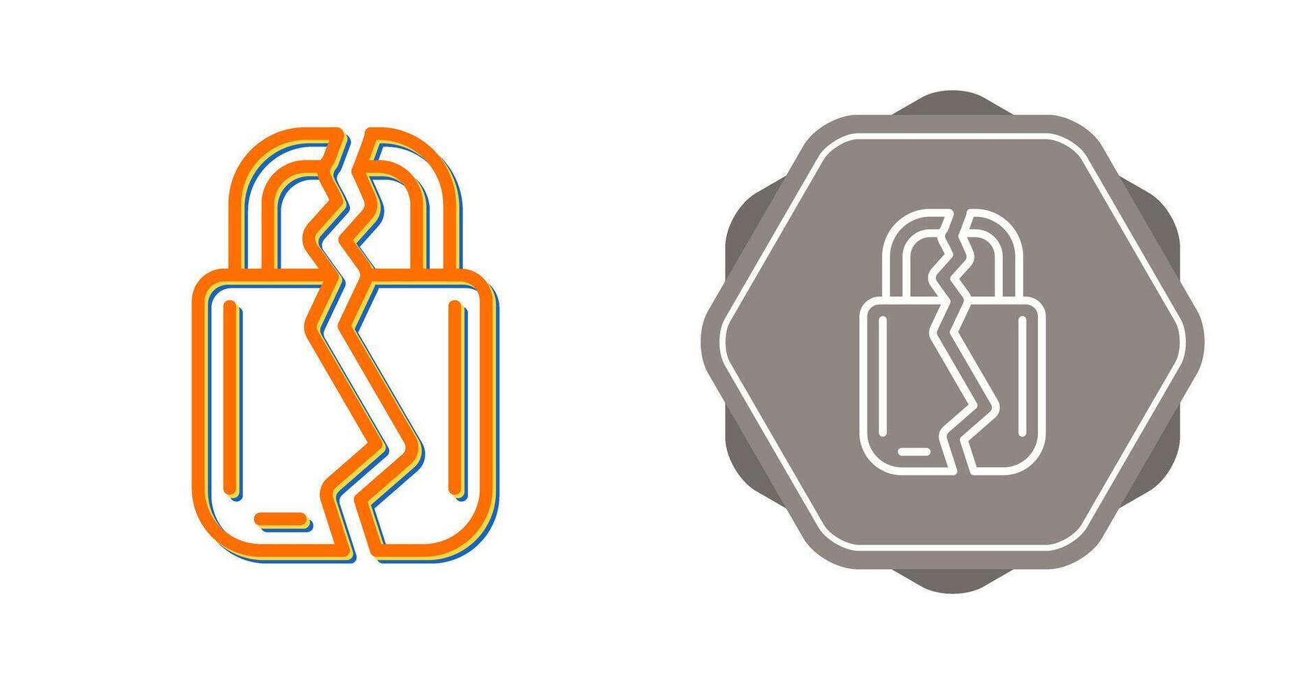 Brocken Padlock Vector Icon