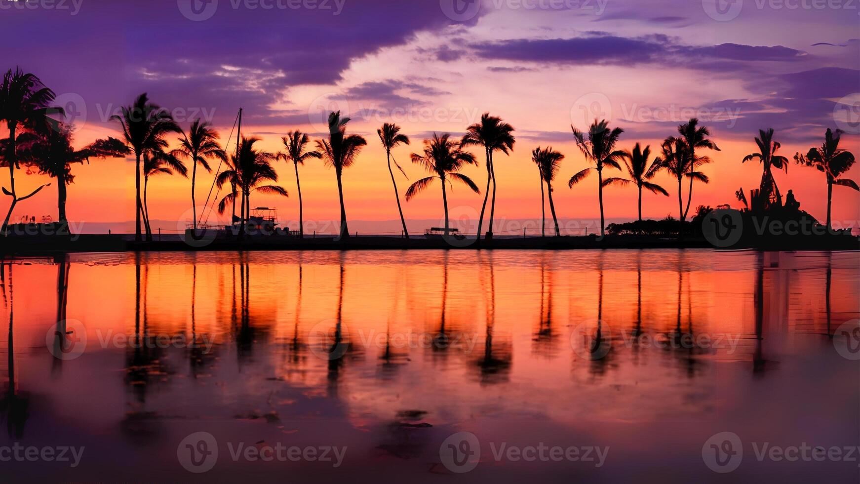 Transport yourself to a tropical paradise with this enchanting Vecteezy image of coconut trees swaying in the breeze photo