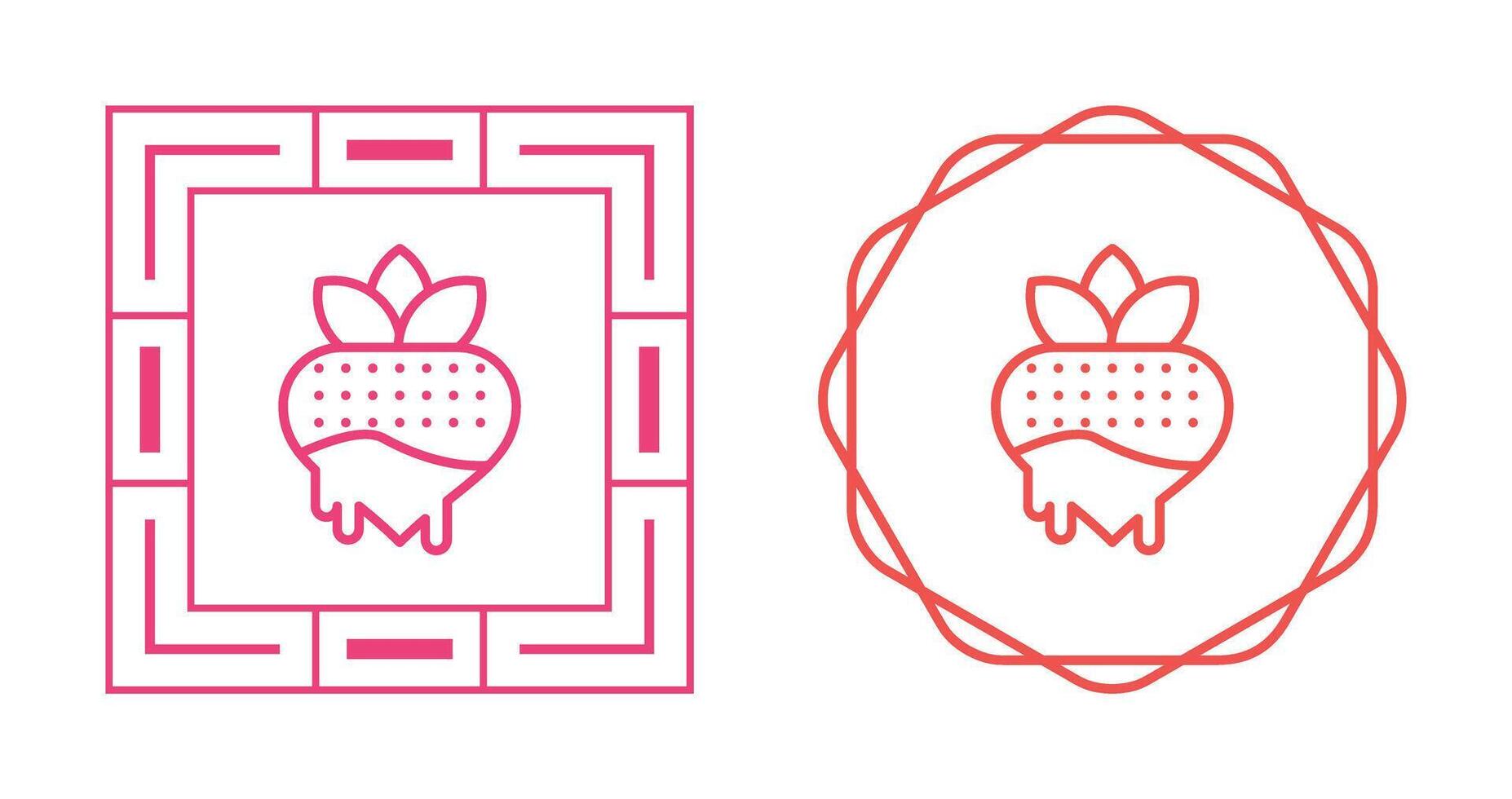 Chocolate strawberry Vector Icon