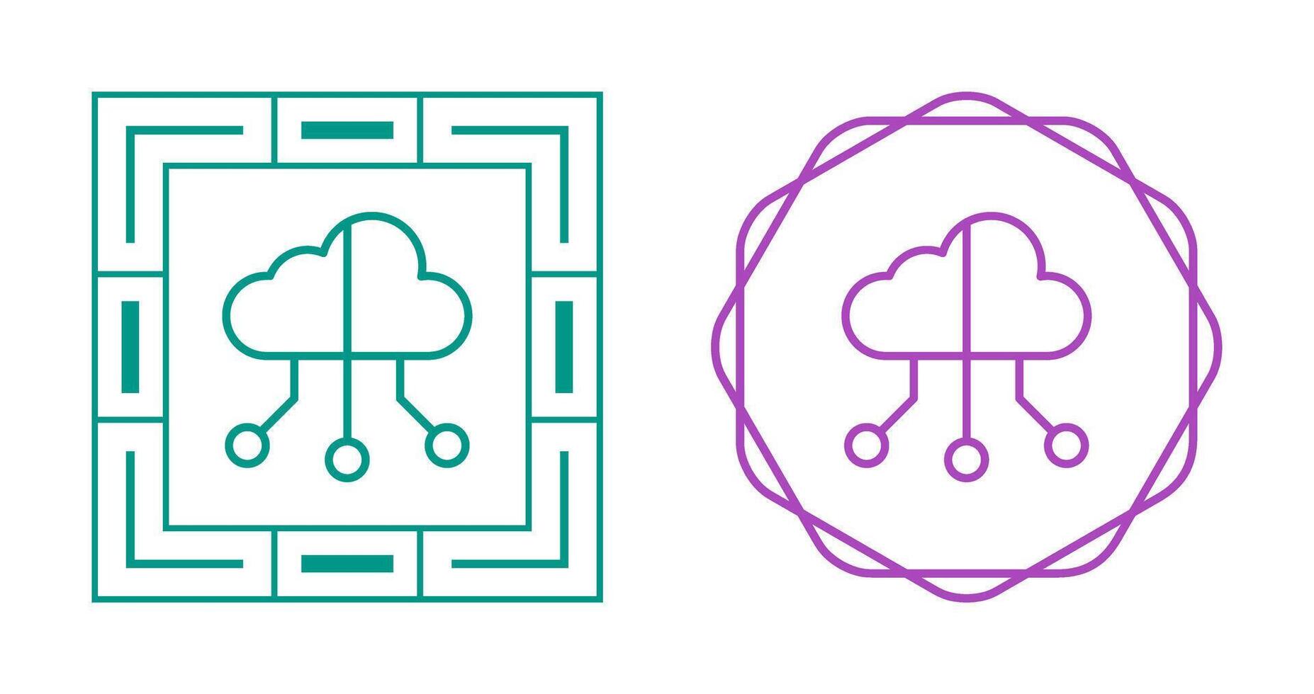 Hybrid Cloud Vector Icon