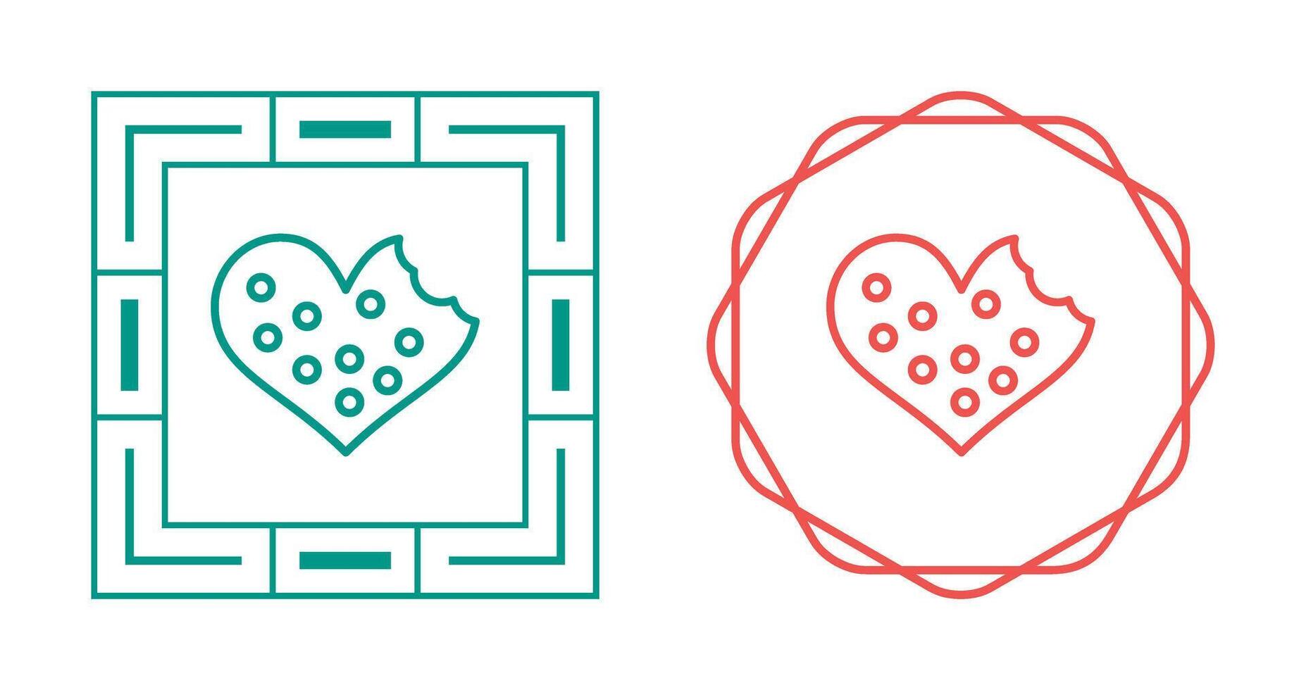 Heart shaped cookies Vector Icon