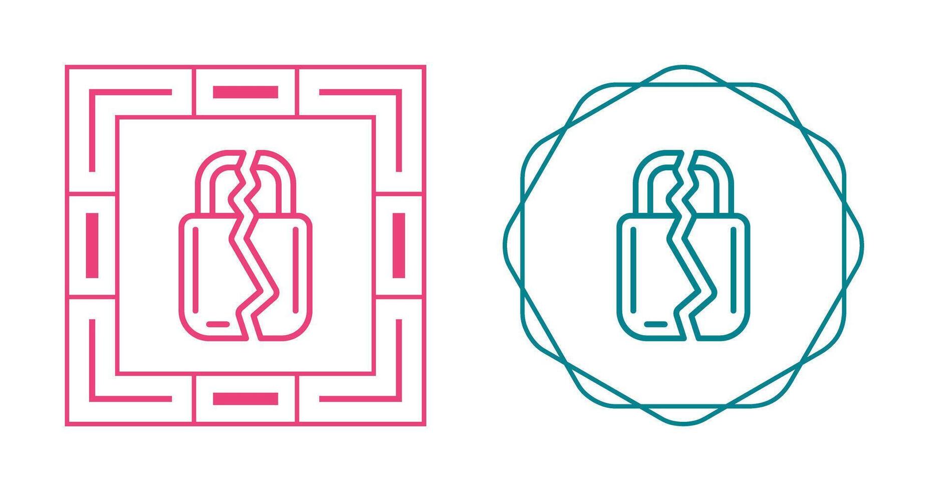 Brocken Padlock Vector Icon