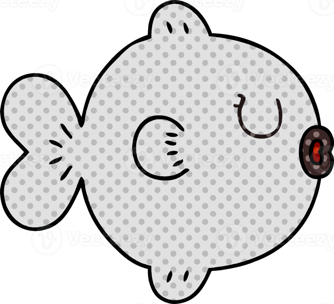 quirky comic book style cartoon fish png