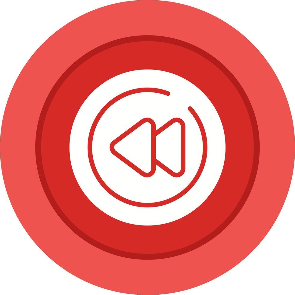 Video Rewind Circle Vector Icon