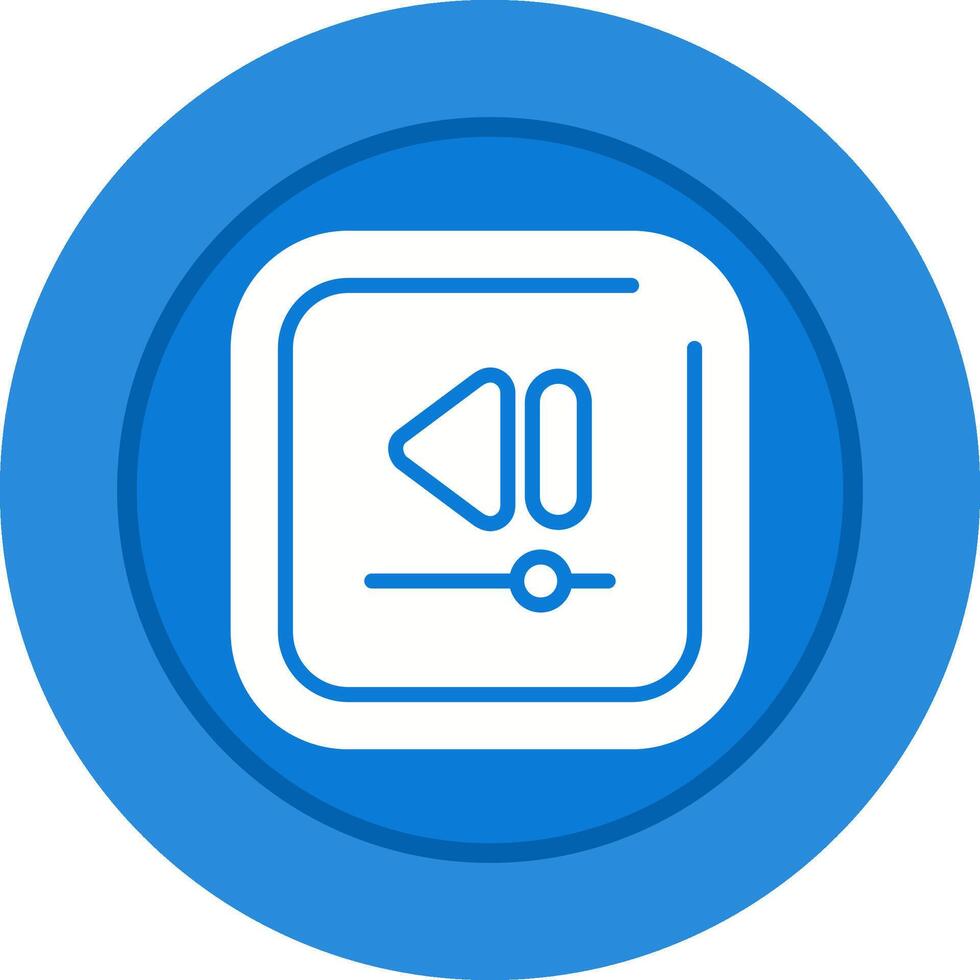 Video Rewind Square Vector Icon