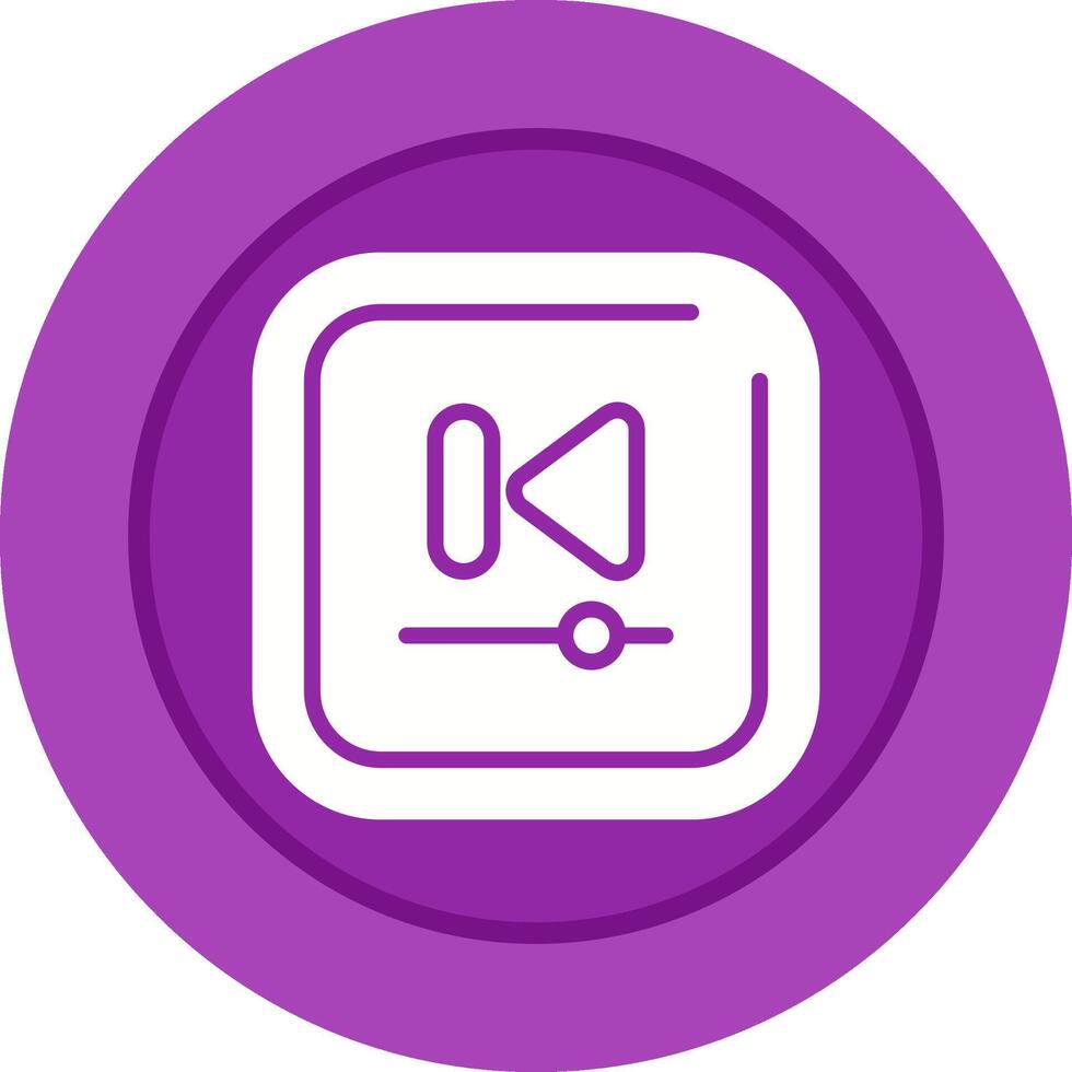 Video Previous Track Square Vector Icon