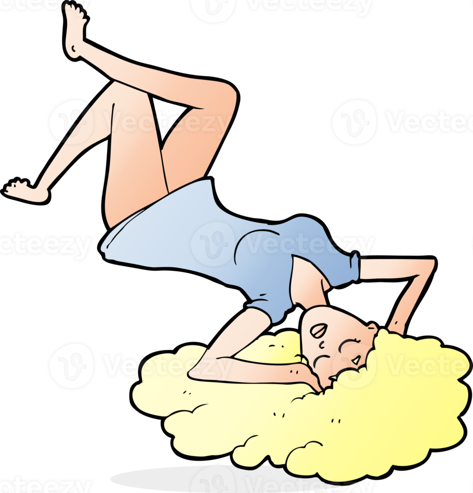 cartoon woman lying on floor png