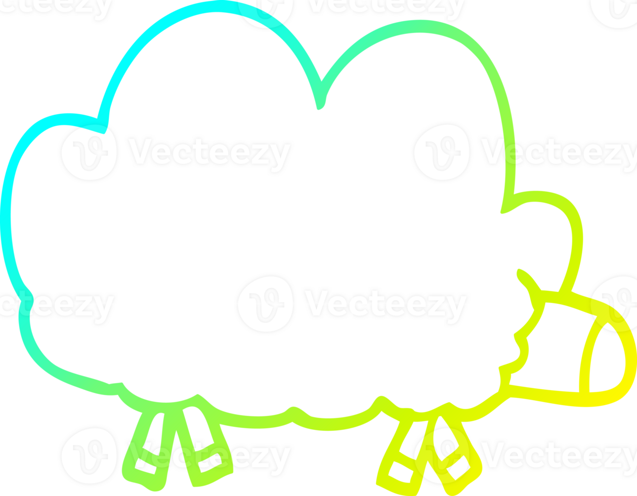 cold gradient line drawing cartoon sheep png