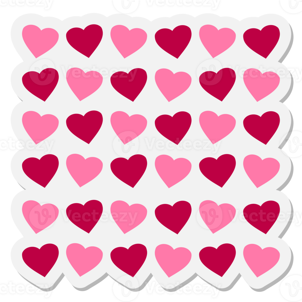 hearts repeat pattern sticker png