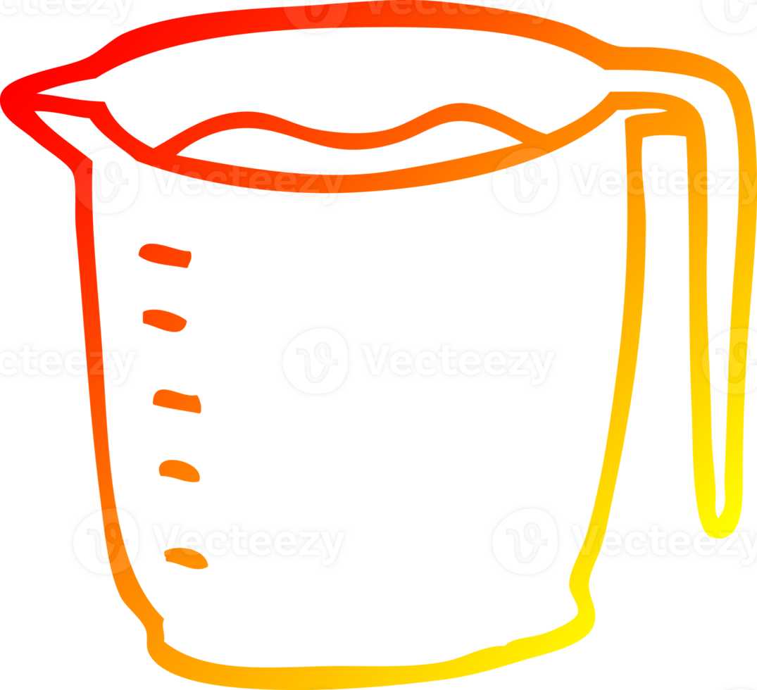 warm gradient line drawing cartoon jug png