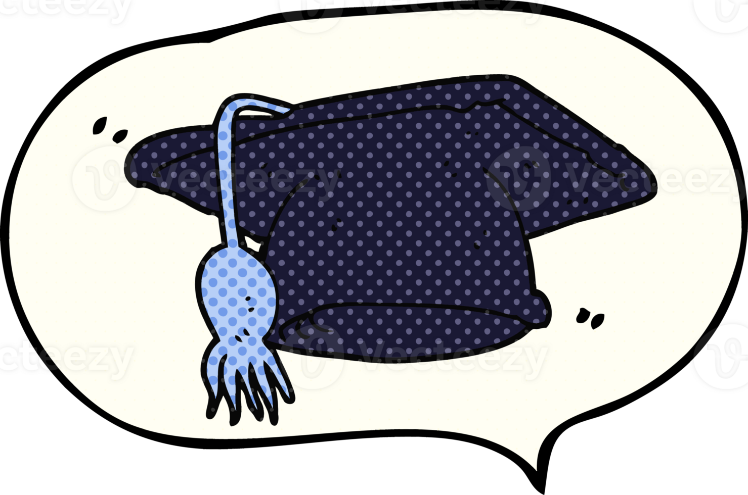 comic book speech bubble cartoon graduation cap 40070948 PNG