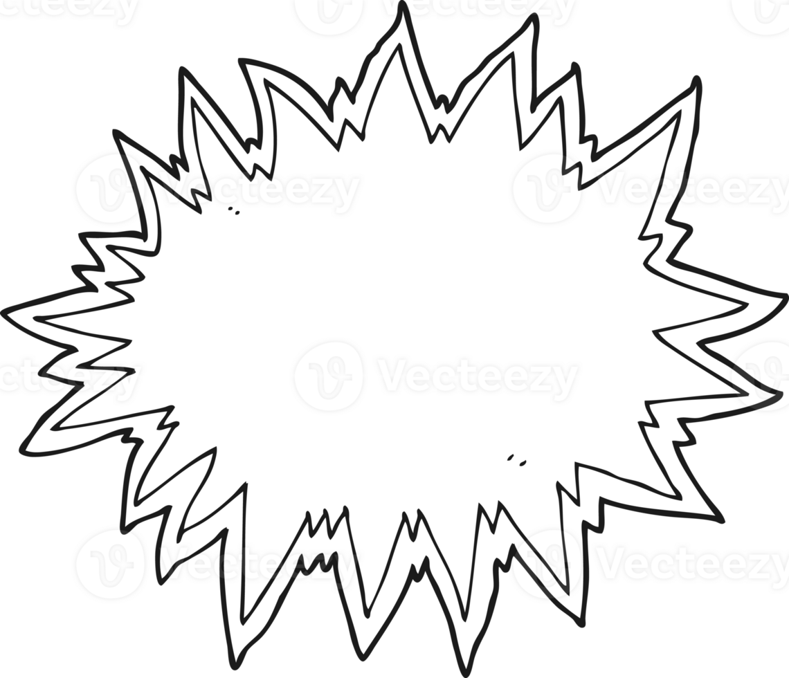 black and white cartoon explosion sign png
