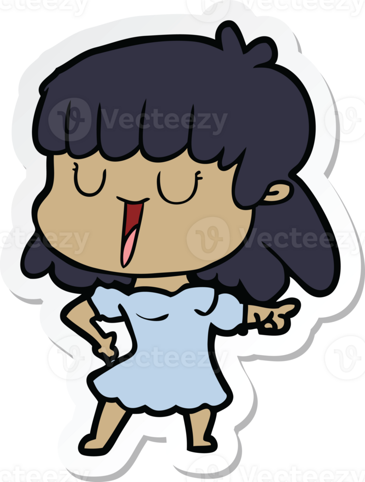 sticker of a cartoon woman png