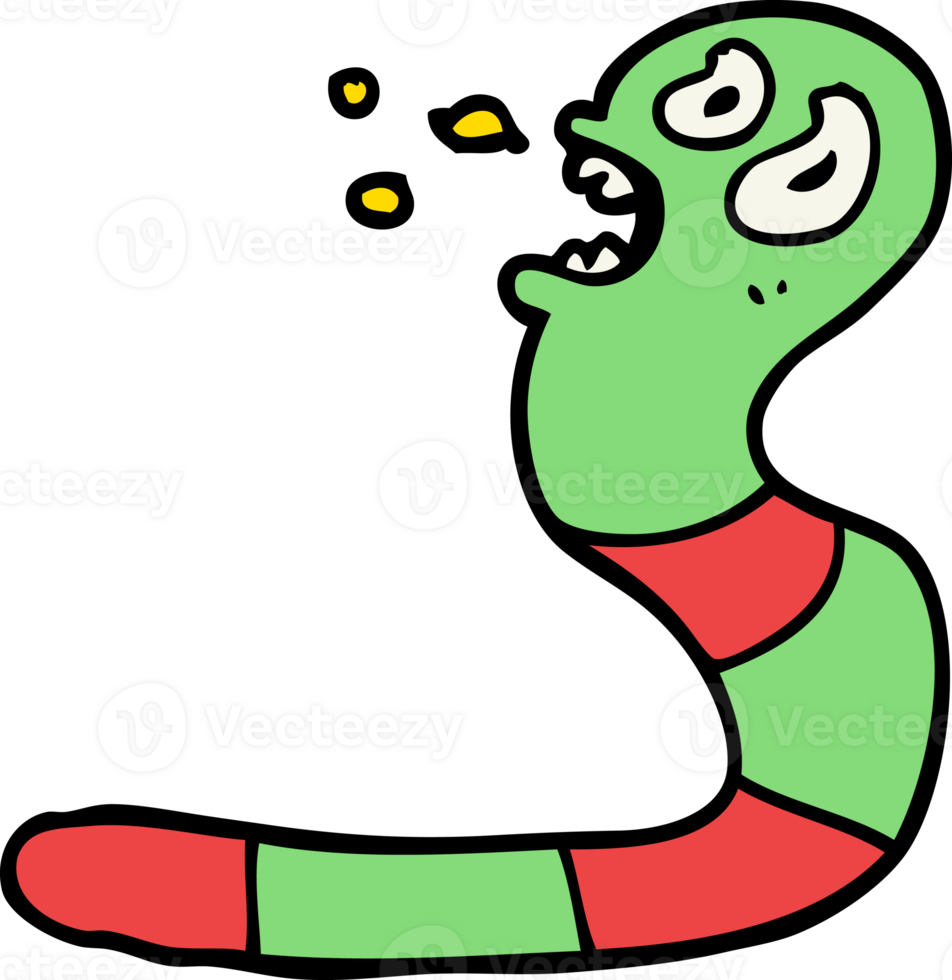 cartoon frightened worm png