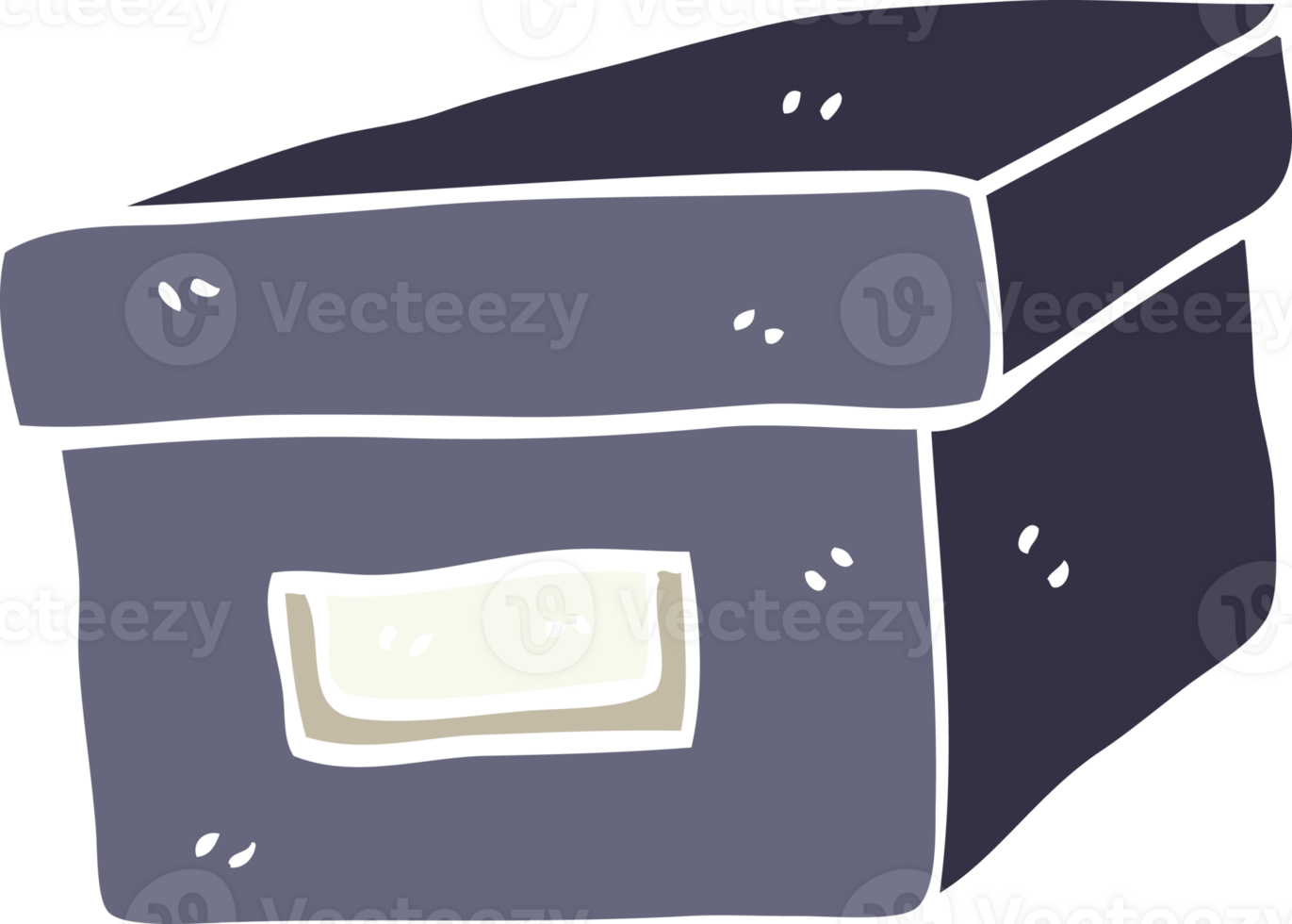 flat color illustration cartoon old filing box png