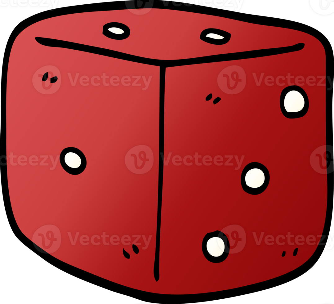 cartoon doodle red dice png