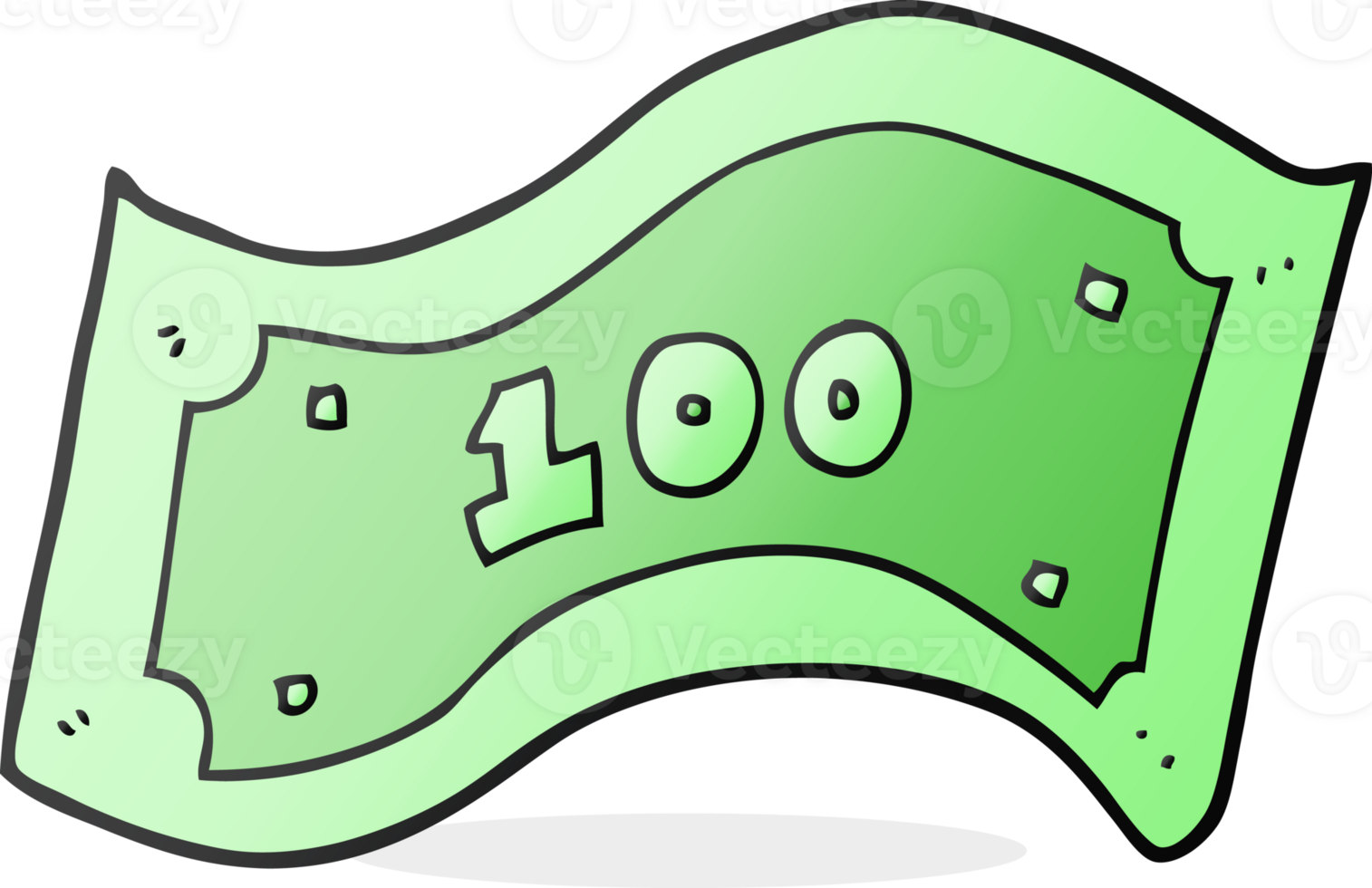 cartoon 100 dollar bill png
