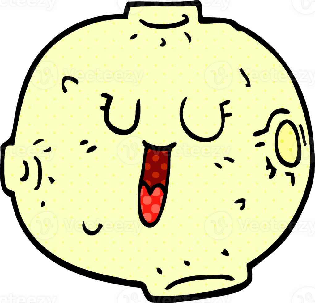 cartoon doodle shining moon png