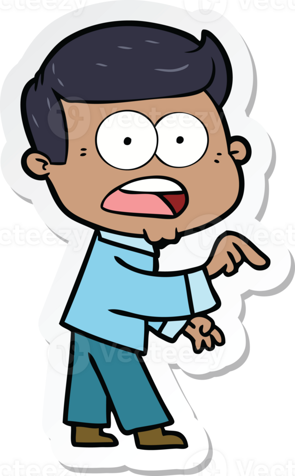 sticker of a cartoon shocked man png