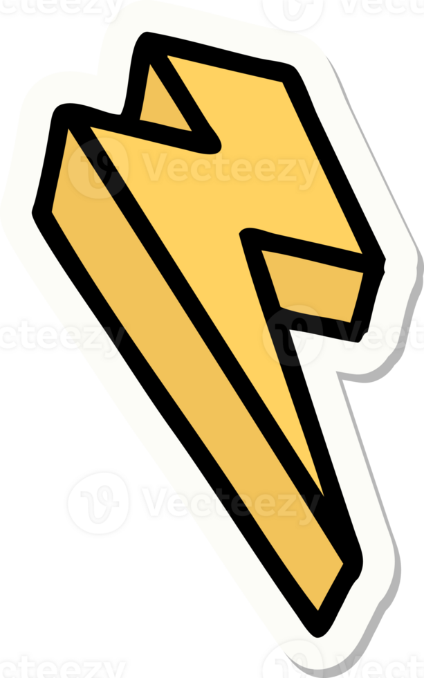 tattoo style sticker of lightning  bolt png